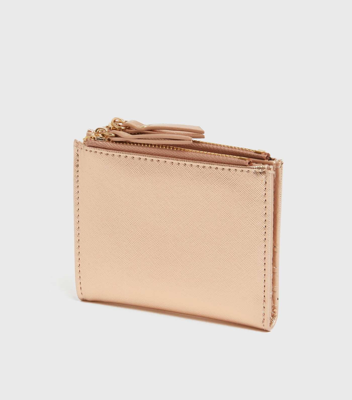 Rose Gold Leather-Look Slim Purse
