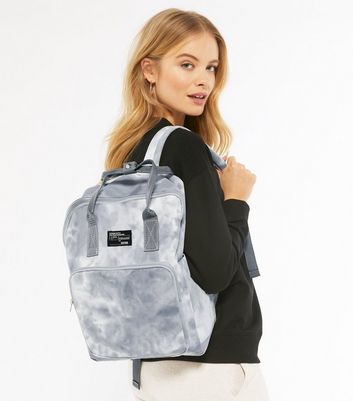 Pale Grey Tie Dye Backpack | New Look