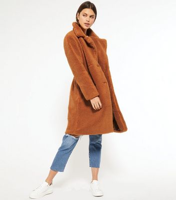new look blue teddy coat