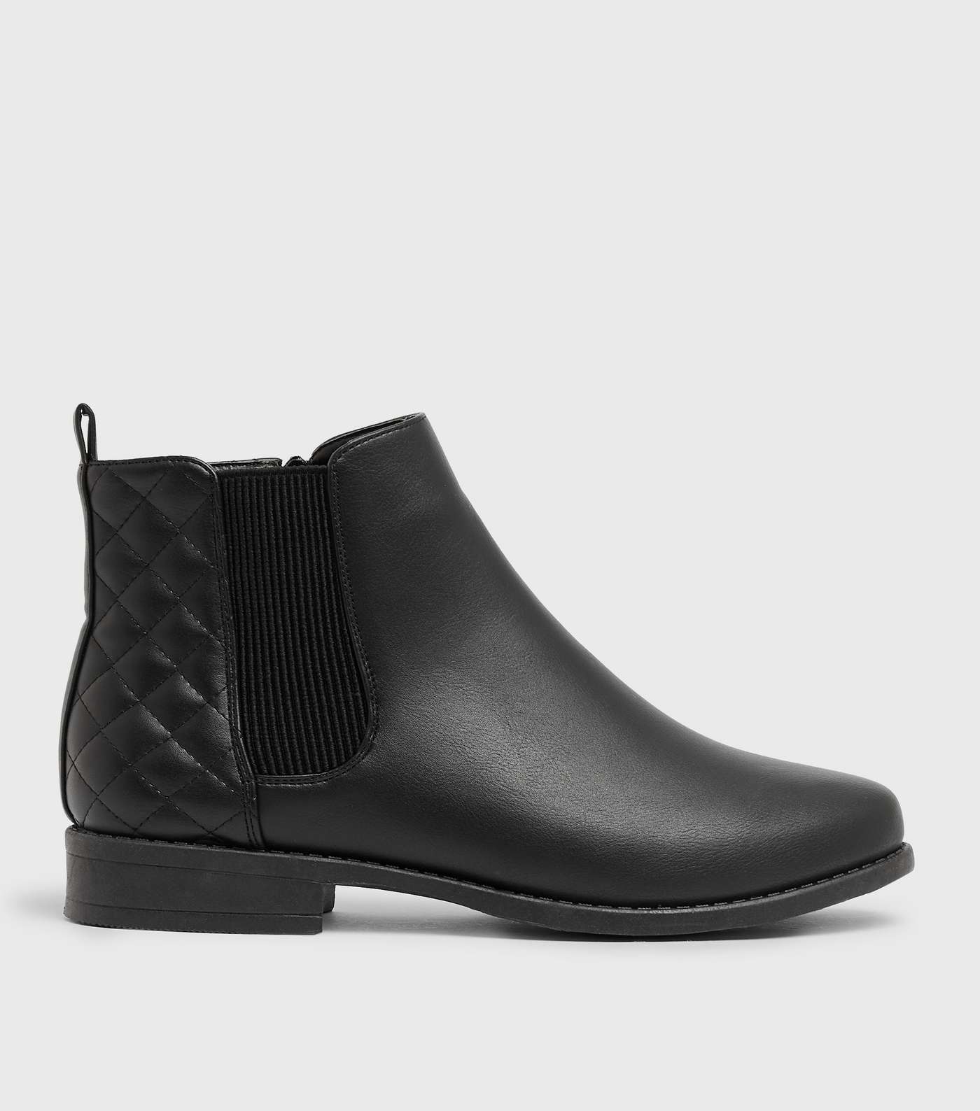 Black Quilted Side Chelsea Boots