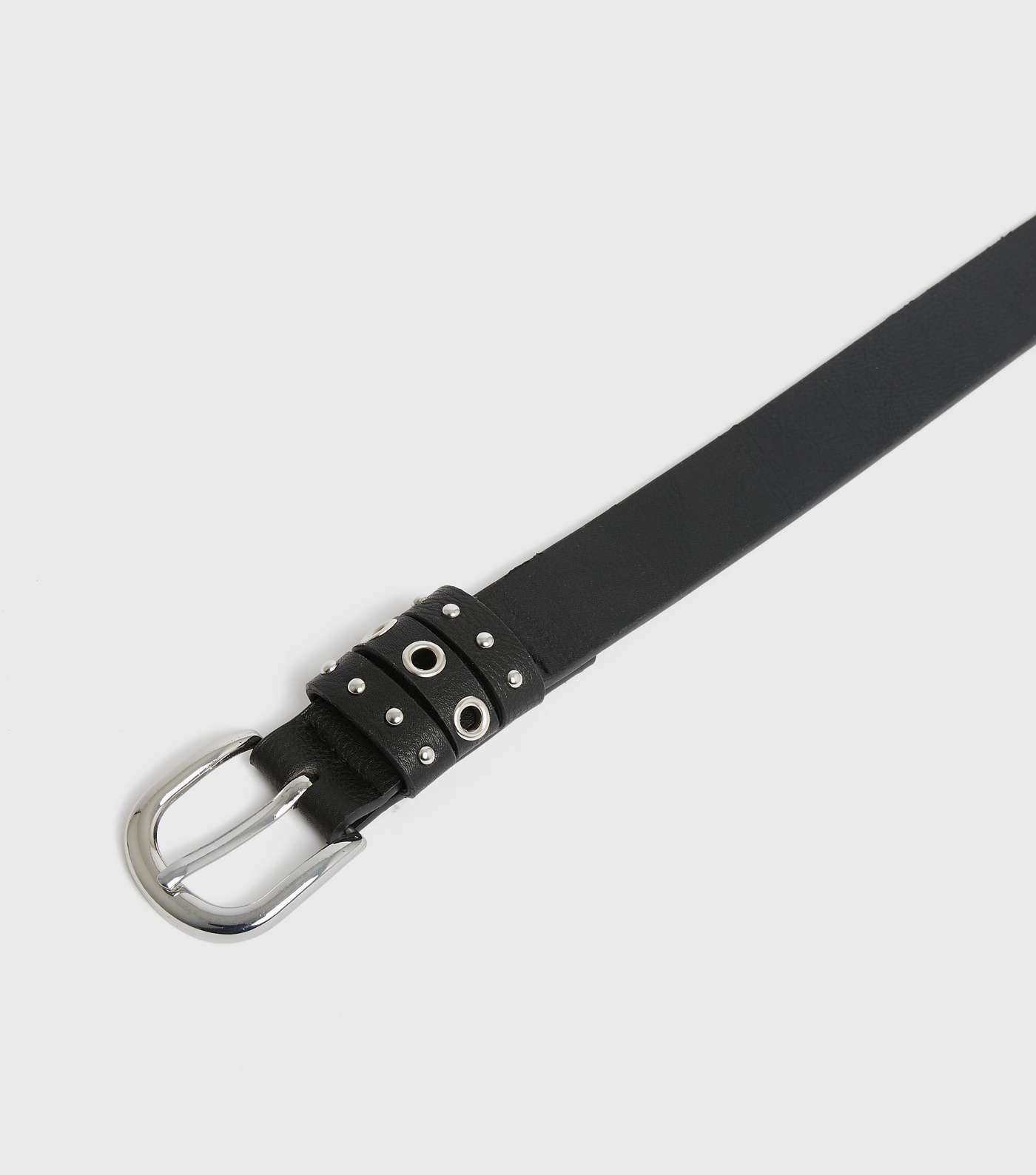 Black Leather-Look Studded Belt Image 3