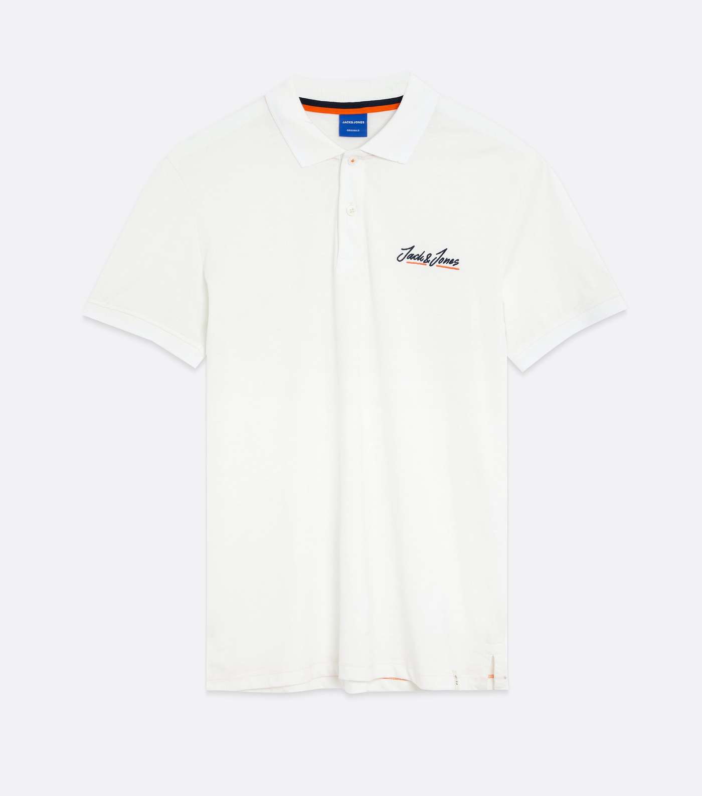 Jack & Jones White Logo Short Sleeve Polo Shirt Image 5