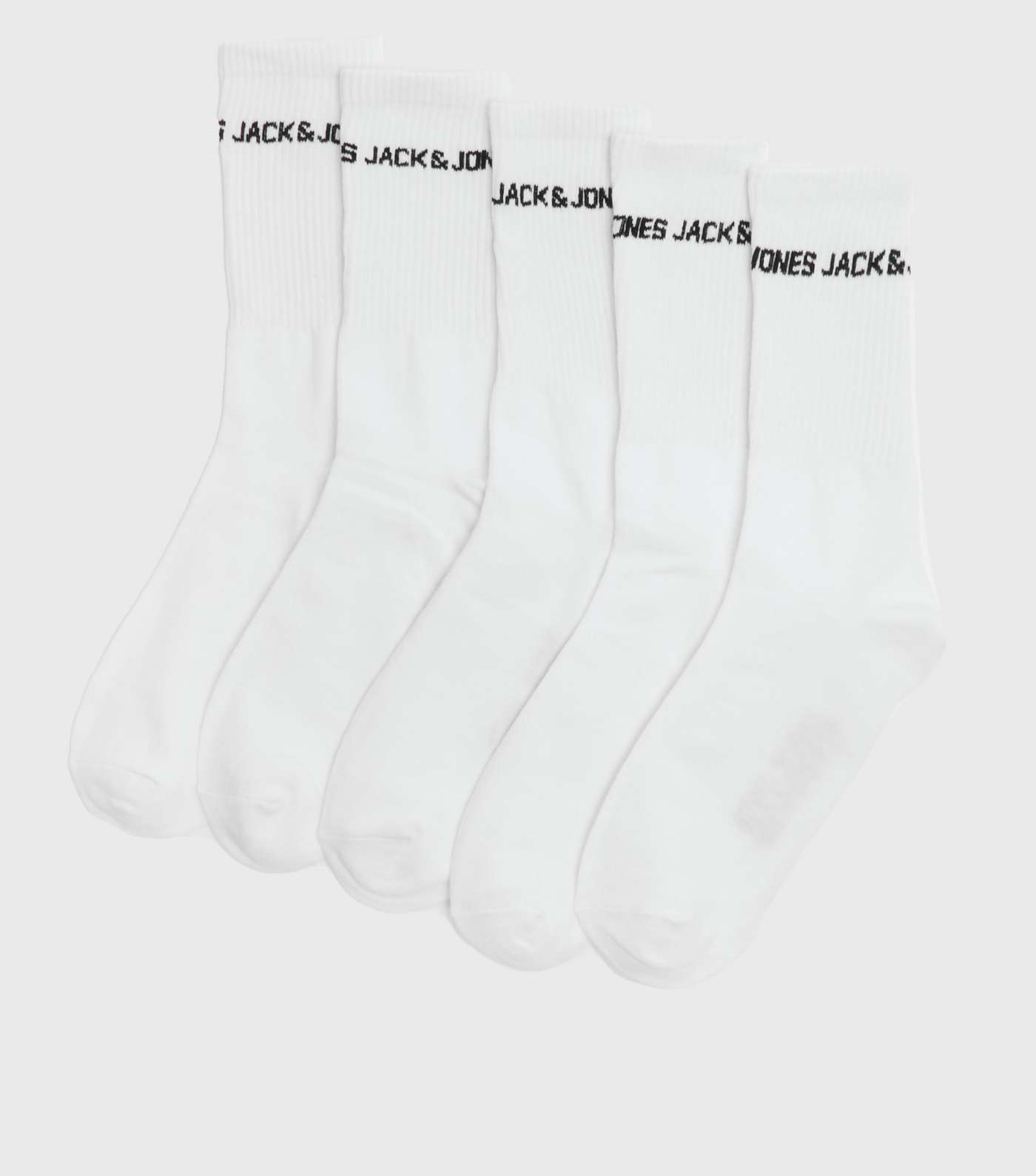 Jack & Jones 5 Pack White Logo Socks