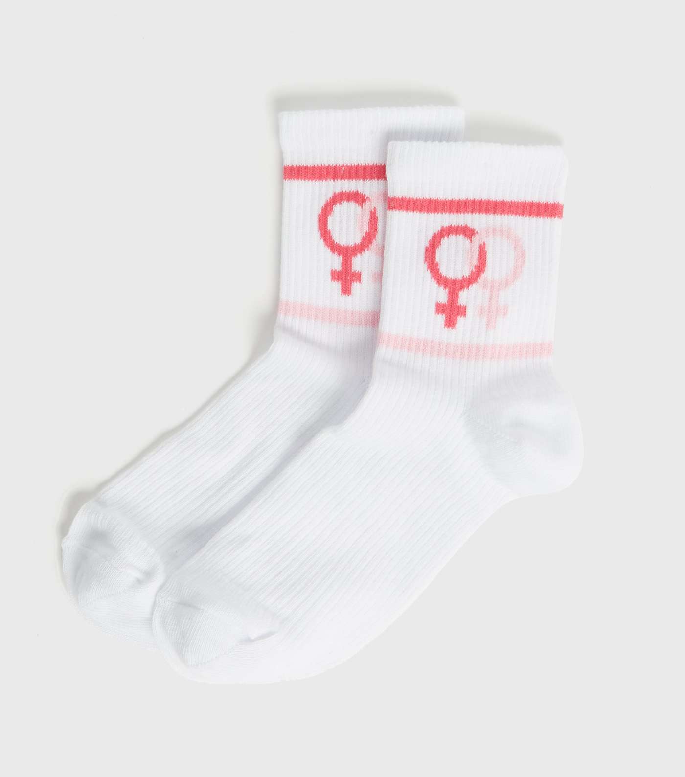 White Ribbed Stripe Girls Socks