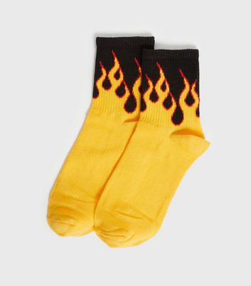 Image of Black Flames Socks New Look