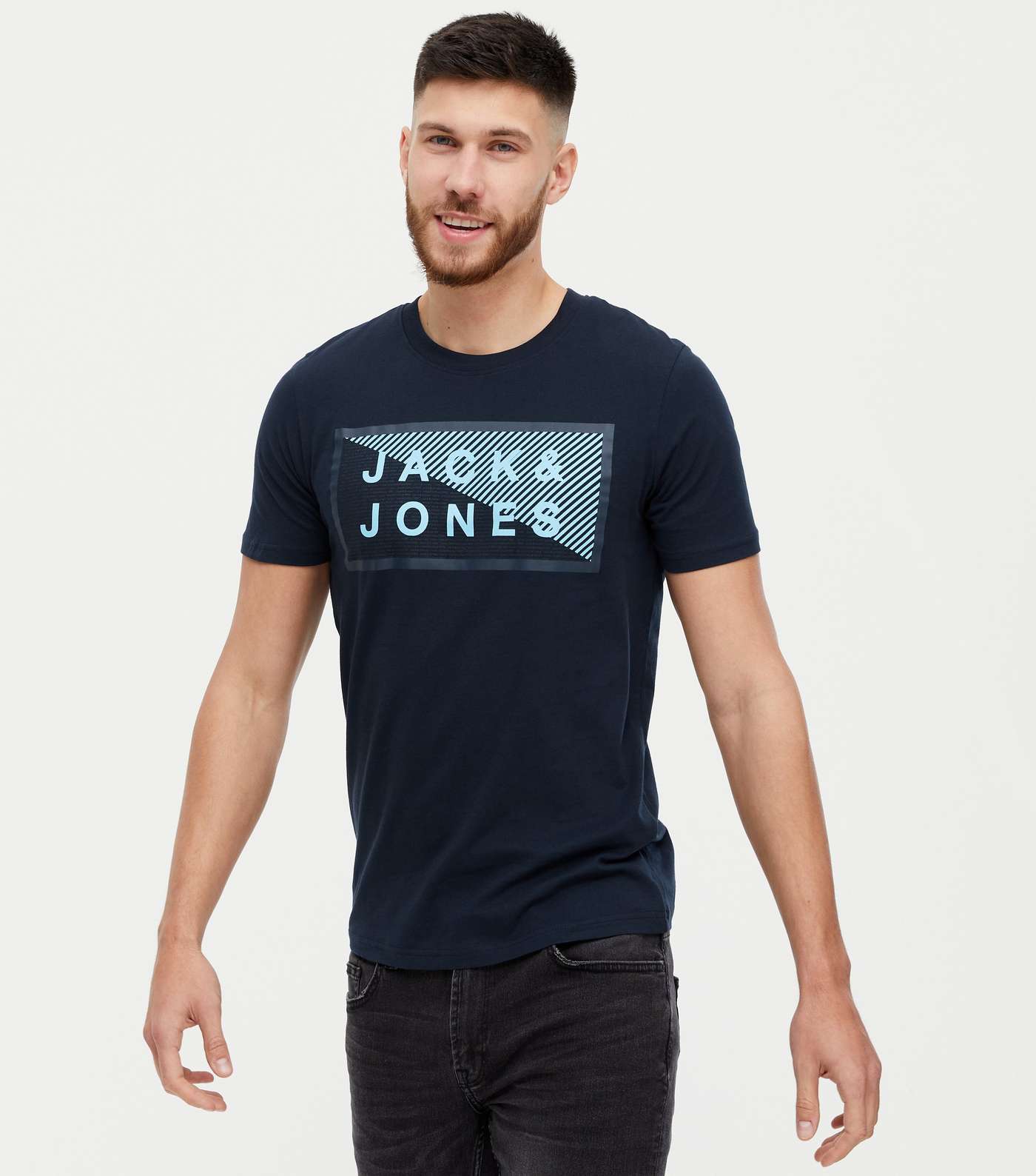 Jack & Jones Navy Box Logo T-Shirt 