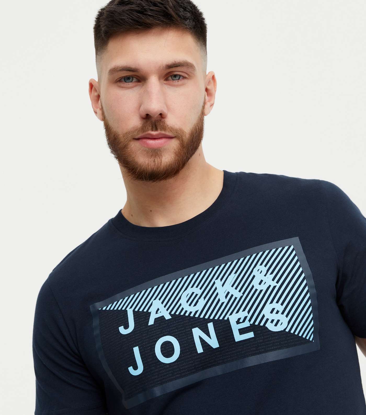 Jack & Jones Navy Box Logo T-Shirt  Image 3