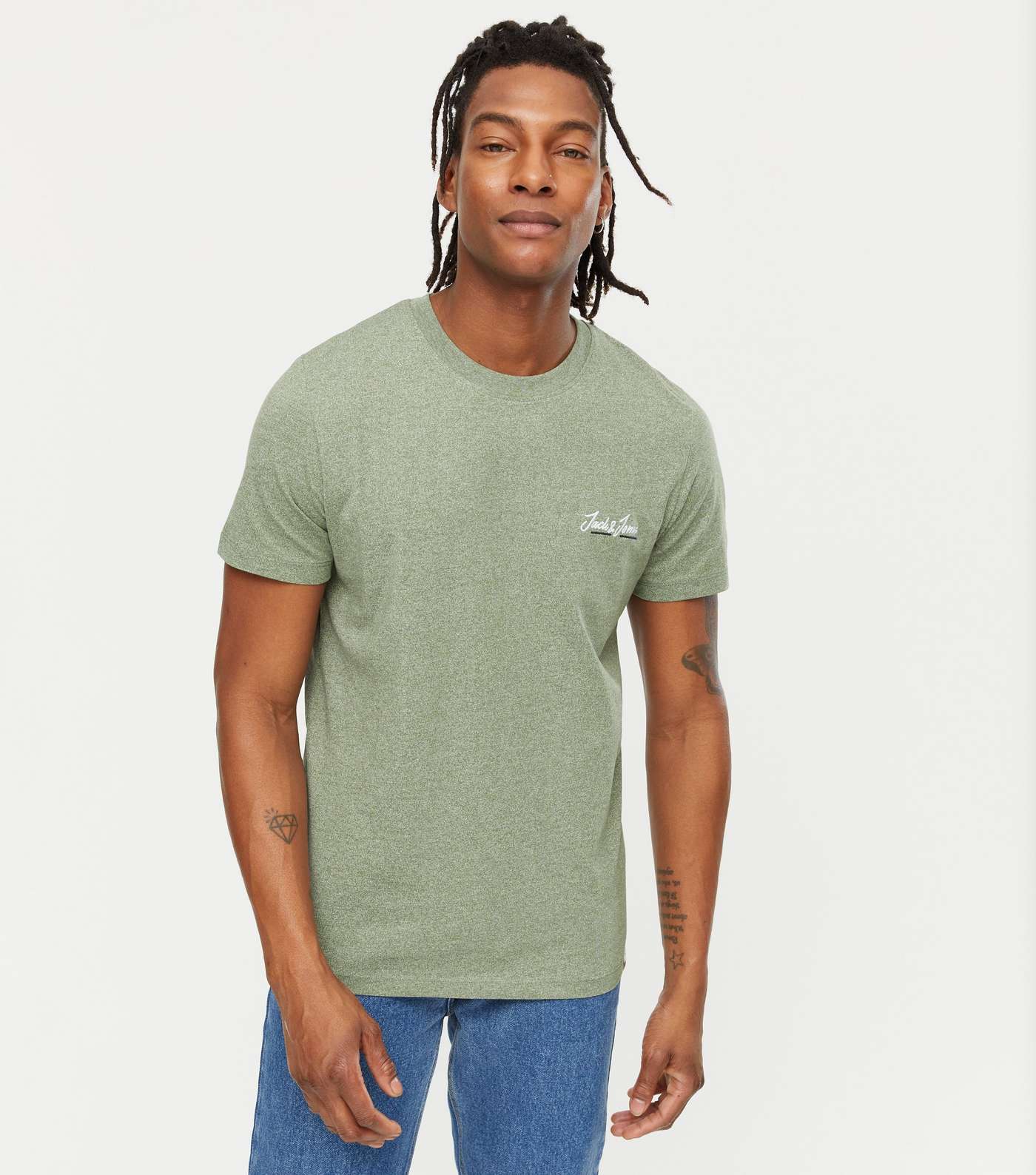 Jack & Jones Green Embroidered T-Shirt