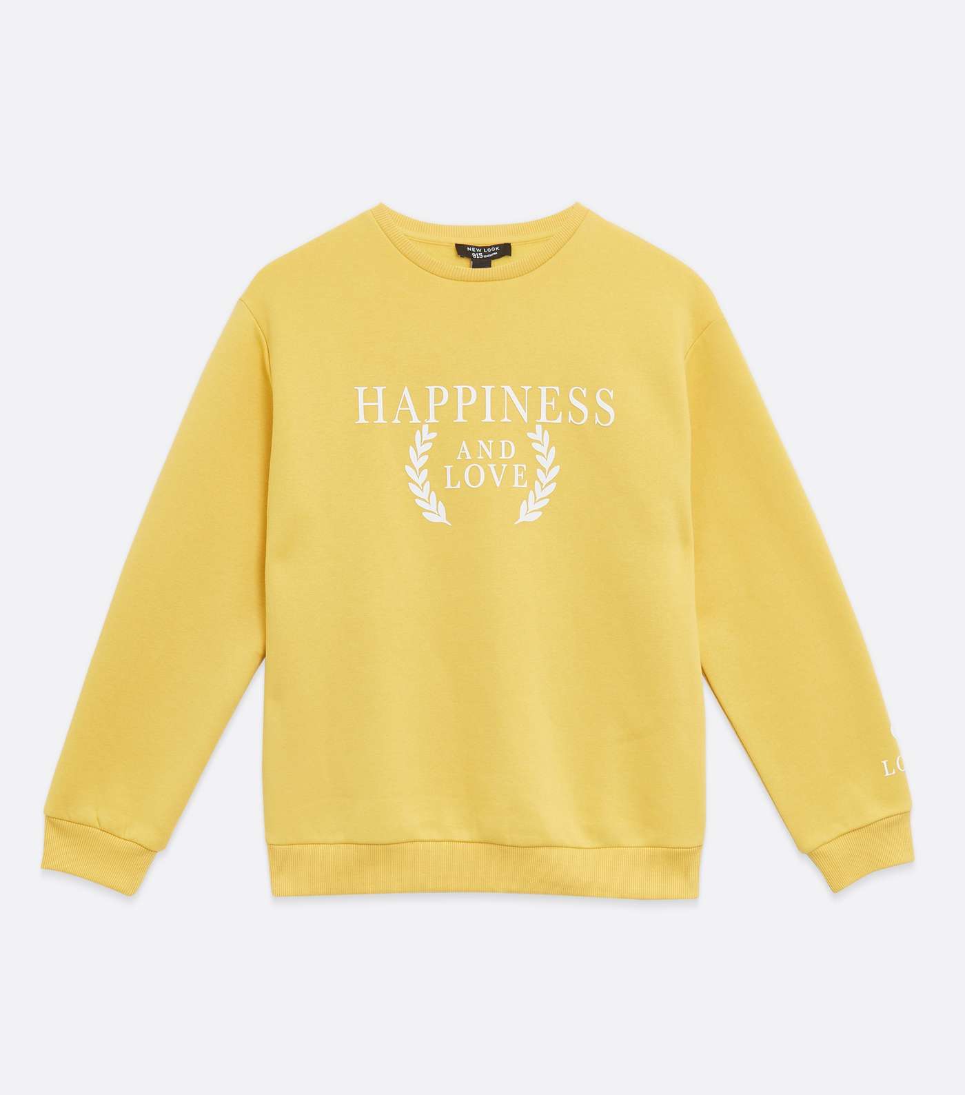 Girls Mustard Happiness Logo Long Sweatshirt Image 5