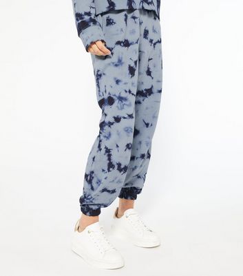 Petite Blue Tie Dye Cuffed Joggers New Look