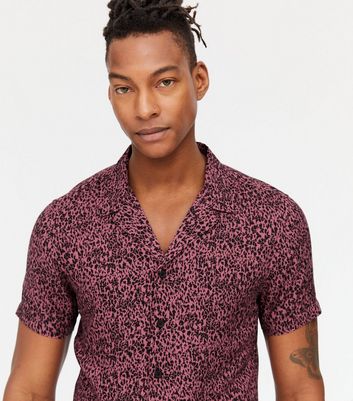 Pink Animal Print Short Sleeve Shirt 