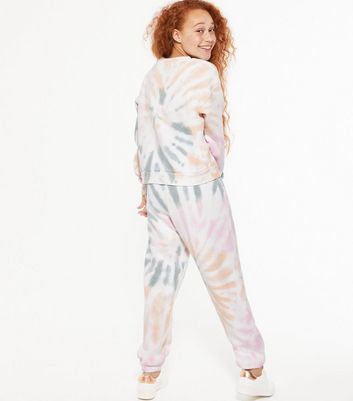 Multicoloured Tie Dye Bronx Logo Joggers New Look