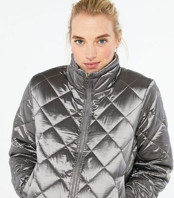 silver quilted jacket