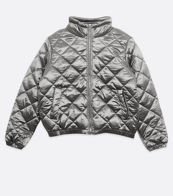 ladies silver quilted jacket