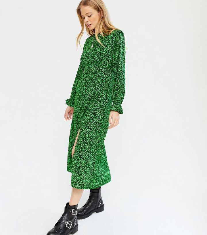 topshop green midi dress