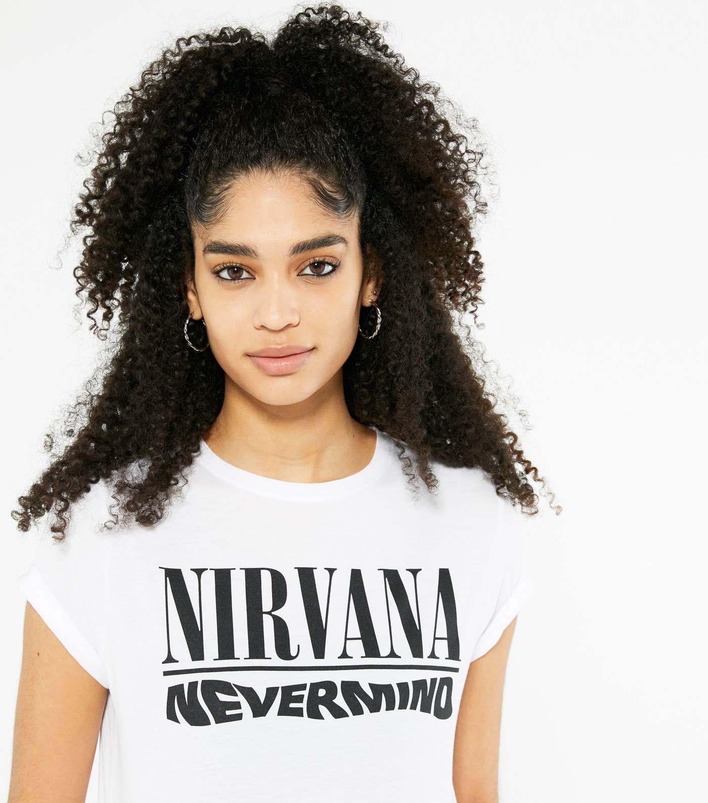 White Nirvana Nevermind Logo T-Shirt Image 4