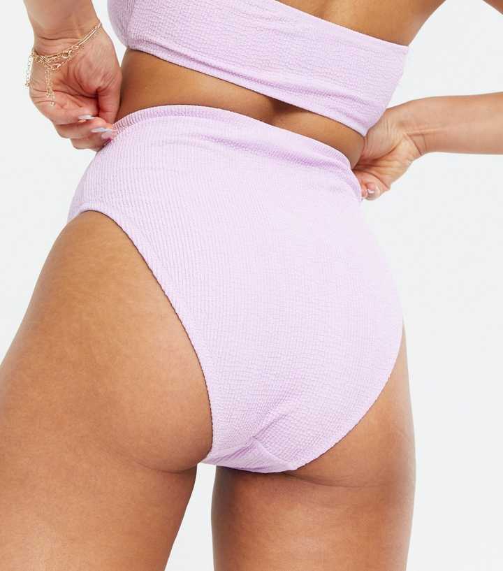 High-Waist Lilac Swim Bottoms