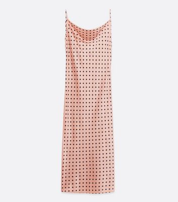 pink spot midi dress