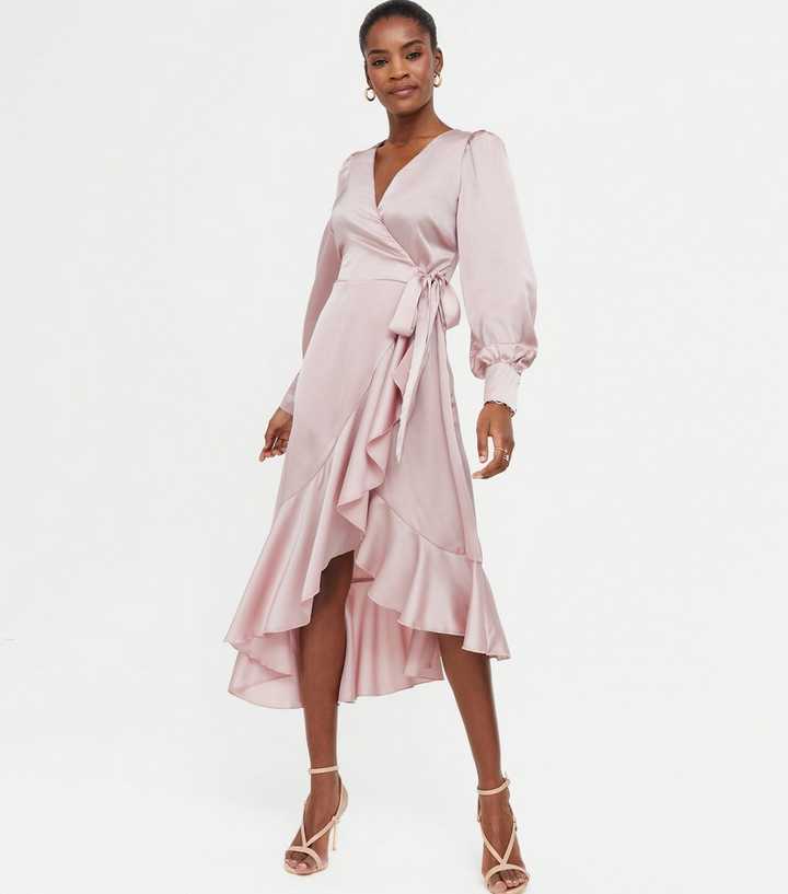 new look pink wrap dress