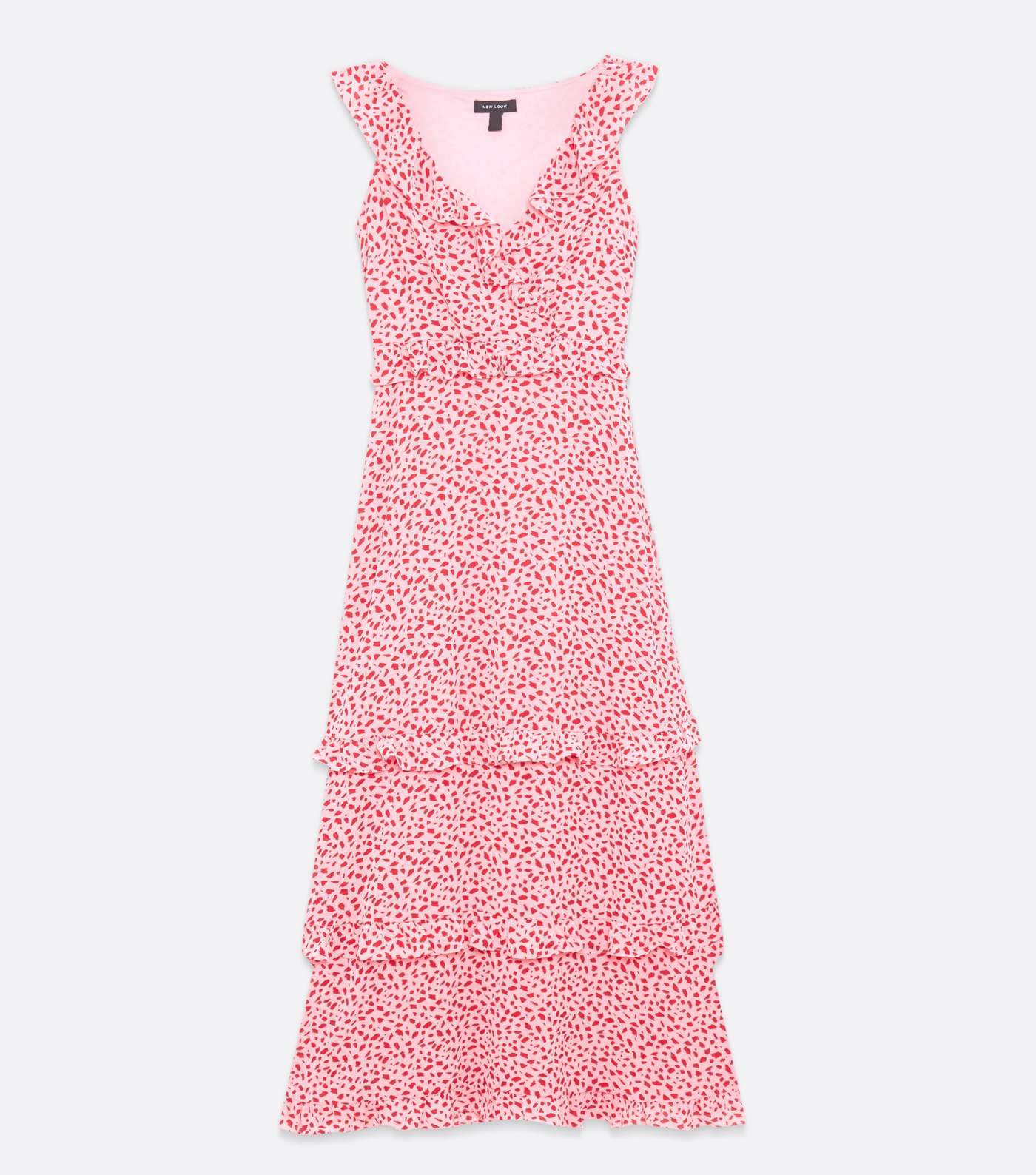 Pink Spot Ruffle Wrap Maxi Dress Image 6