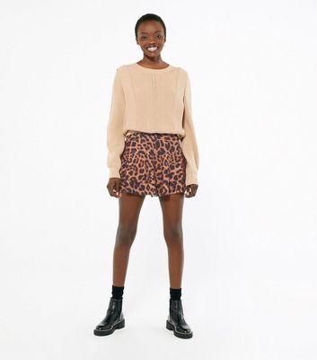 Mini ruffle leopard skirt sale