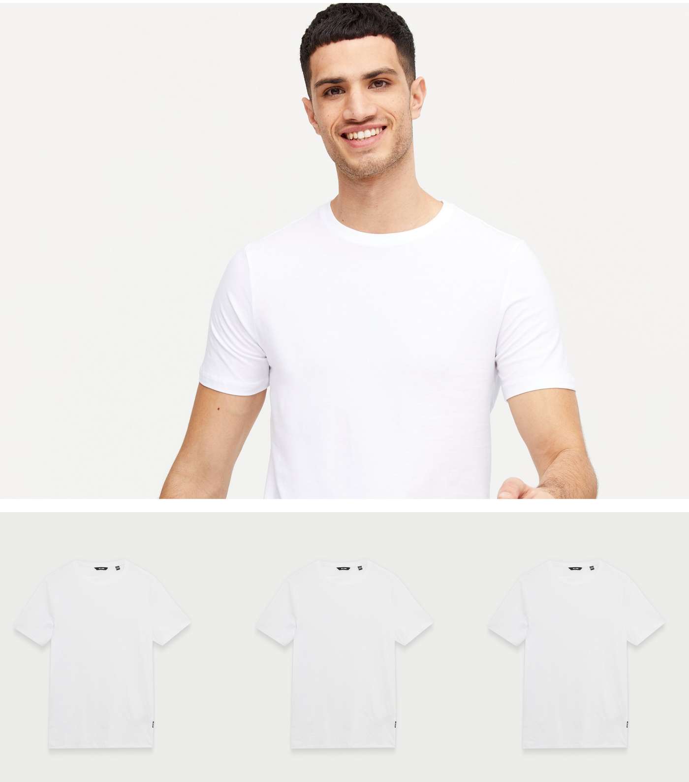 Only & Sons 3 Pack White Muscle Fit T-Shirts