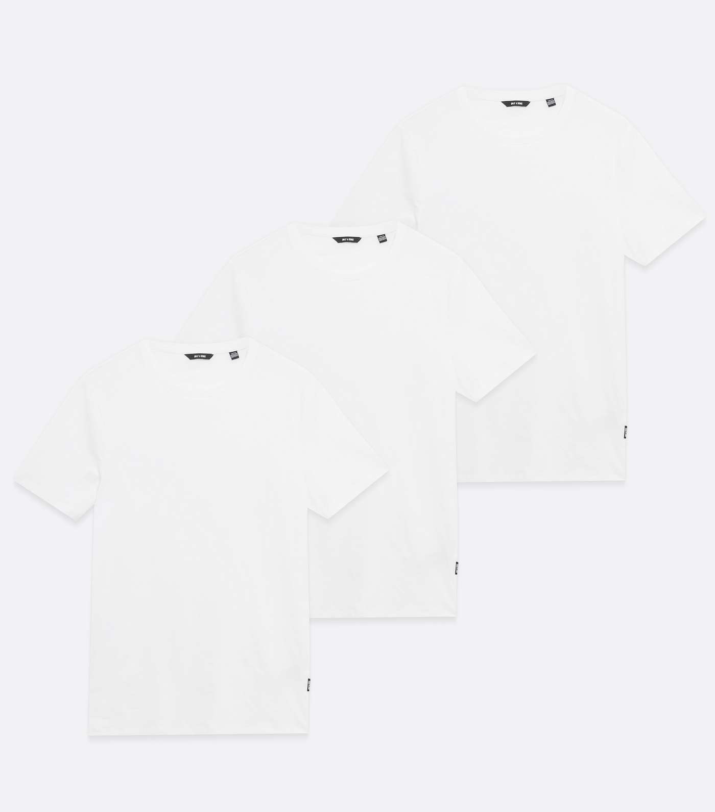 Only & Sons 3 Pack White Muscle Fit T-Shirts Image 5
