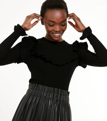 Black 2025 ruffle jumper