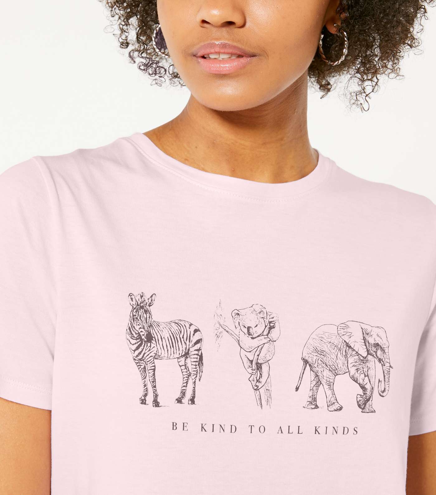 Bright Pink Animal Be Kind Logo T-Shirt  Image 4