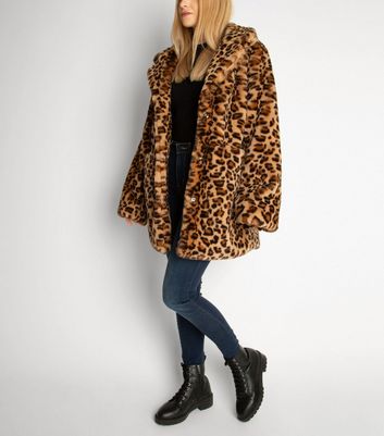 fur leopard print jacket