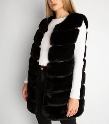 gini london black faux fur hooded jacket