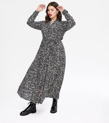 black maxi shirt dress uk