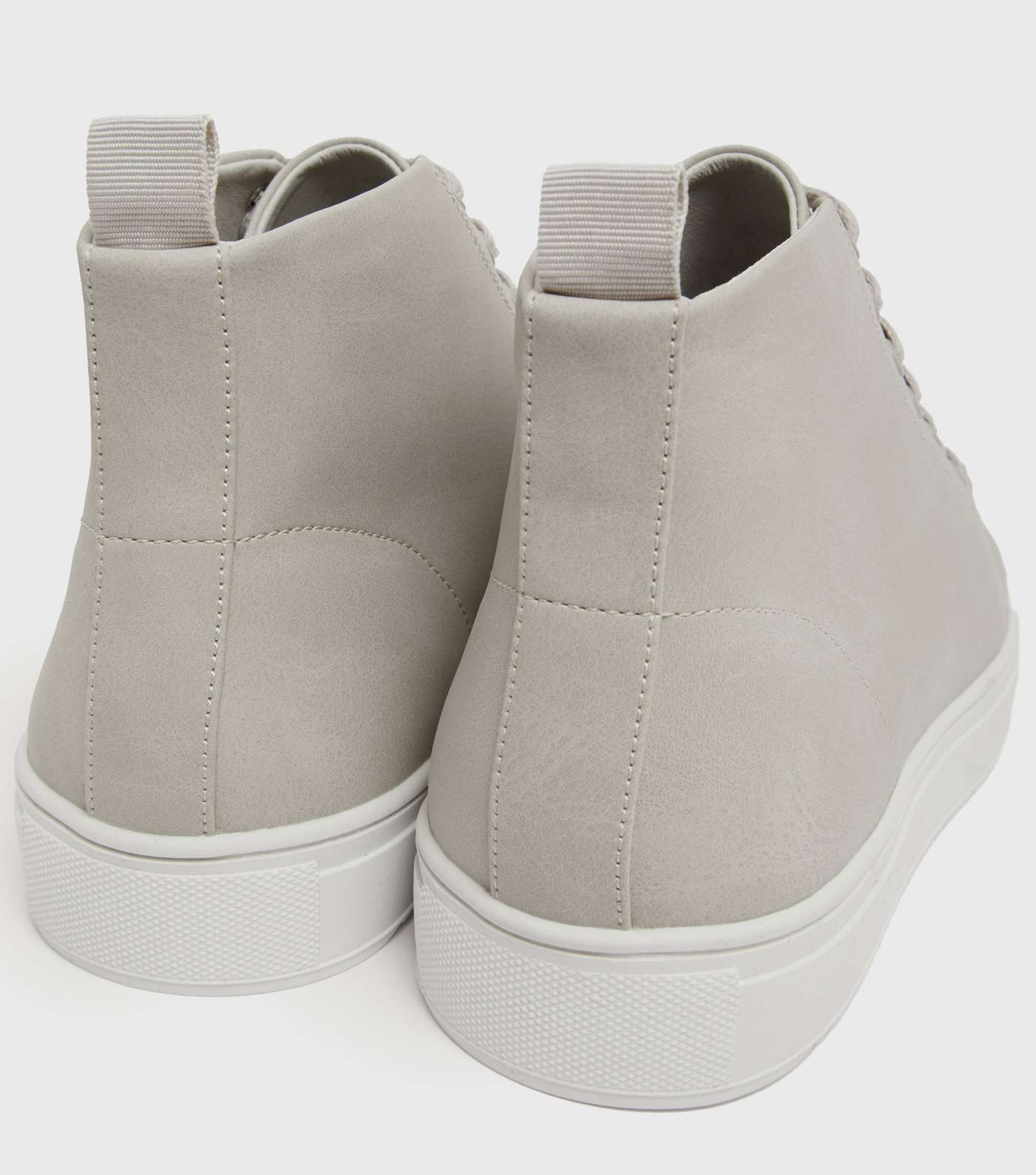 Pale Grey High Top Trainers Image 4