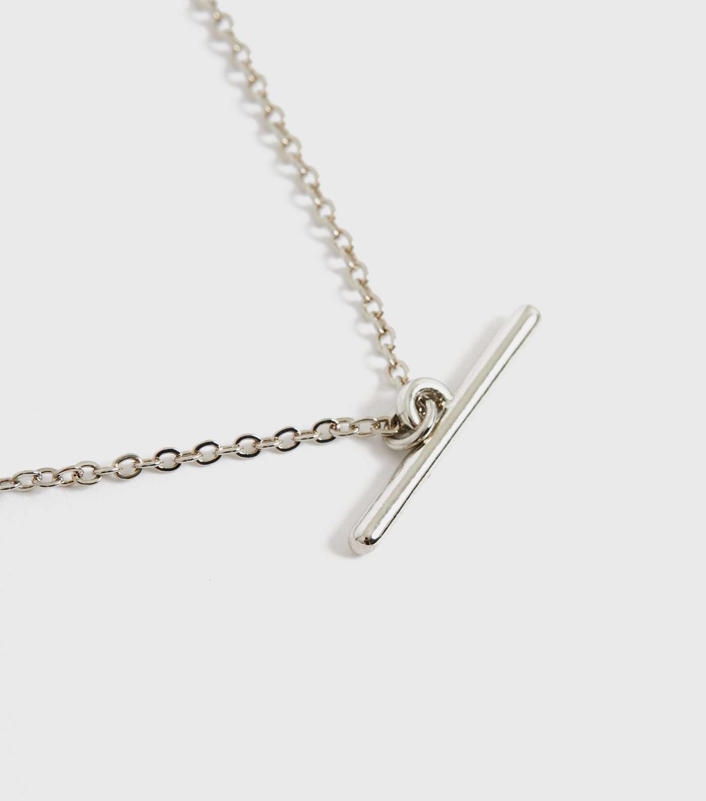 Silver T-Bar Pendant Necklace Image 3