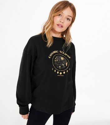 Black top slogan sweatshirt