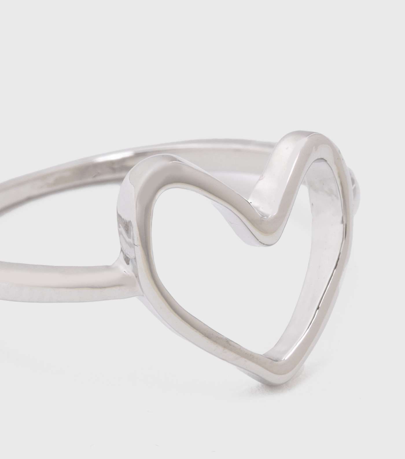 Silver Heart Sketch Ring Image 2