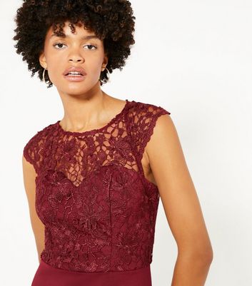 burgundy lace dress