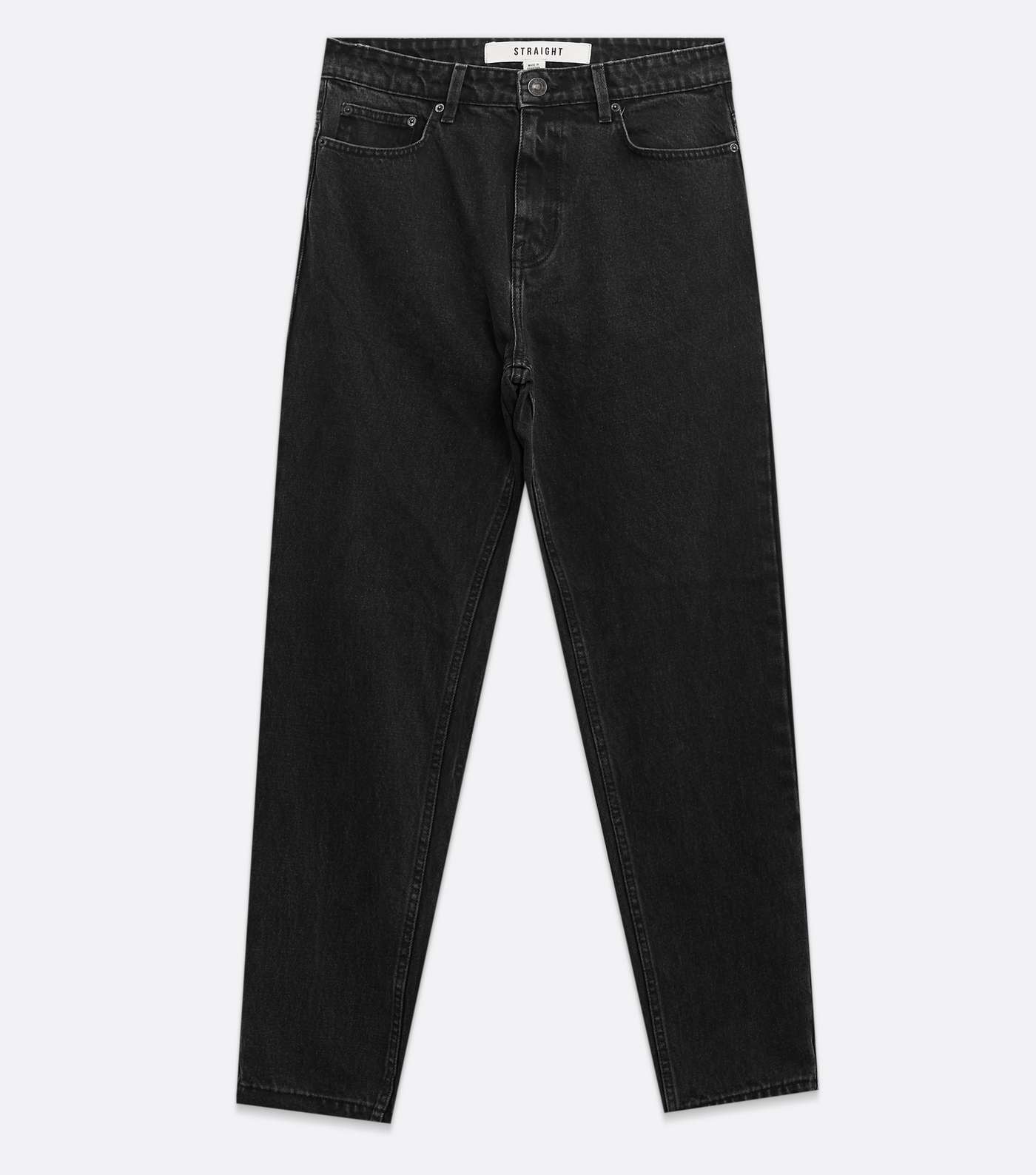 Dark Grey Cropped Straight Leg Jeans Image 5