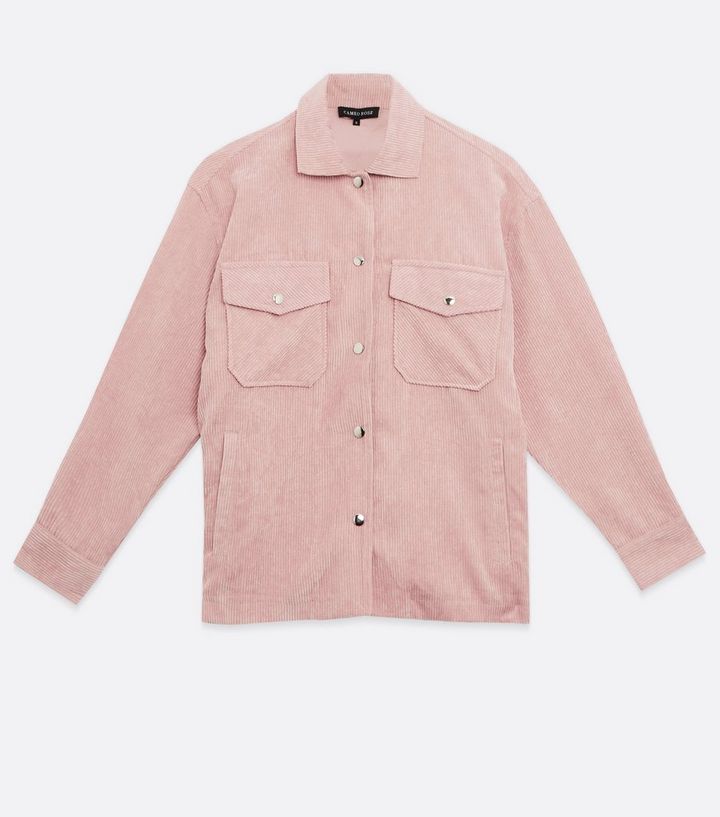 Cameo Rose Pink Cord Shacket New Look
