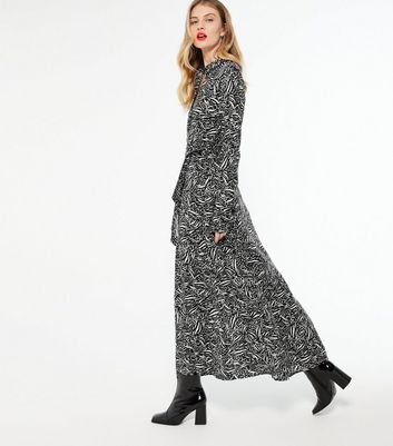 Animal Print Maxi Shirt Dress 