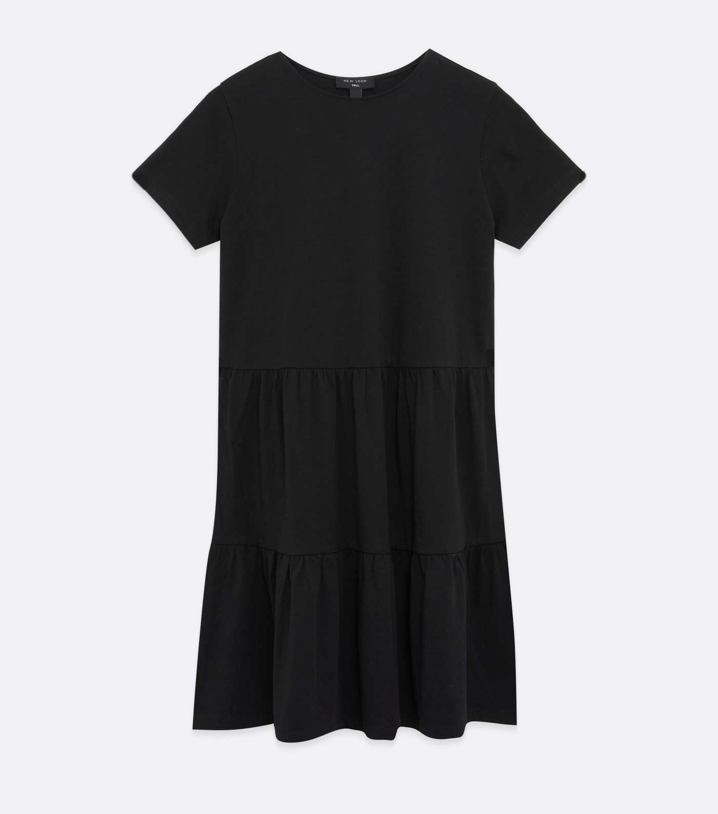 Tall Black Jersey Tiered Smock Dress Image 5