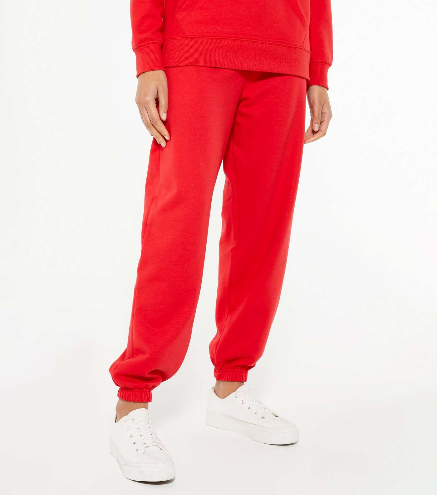Red Elasticated Waist Cuffed Joggers Image 2