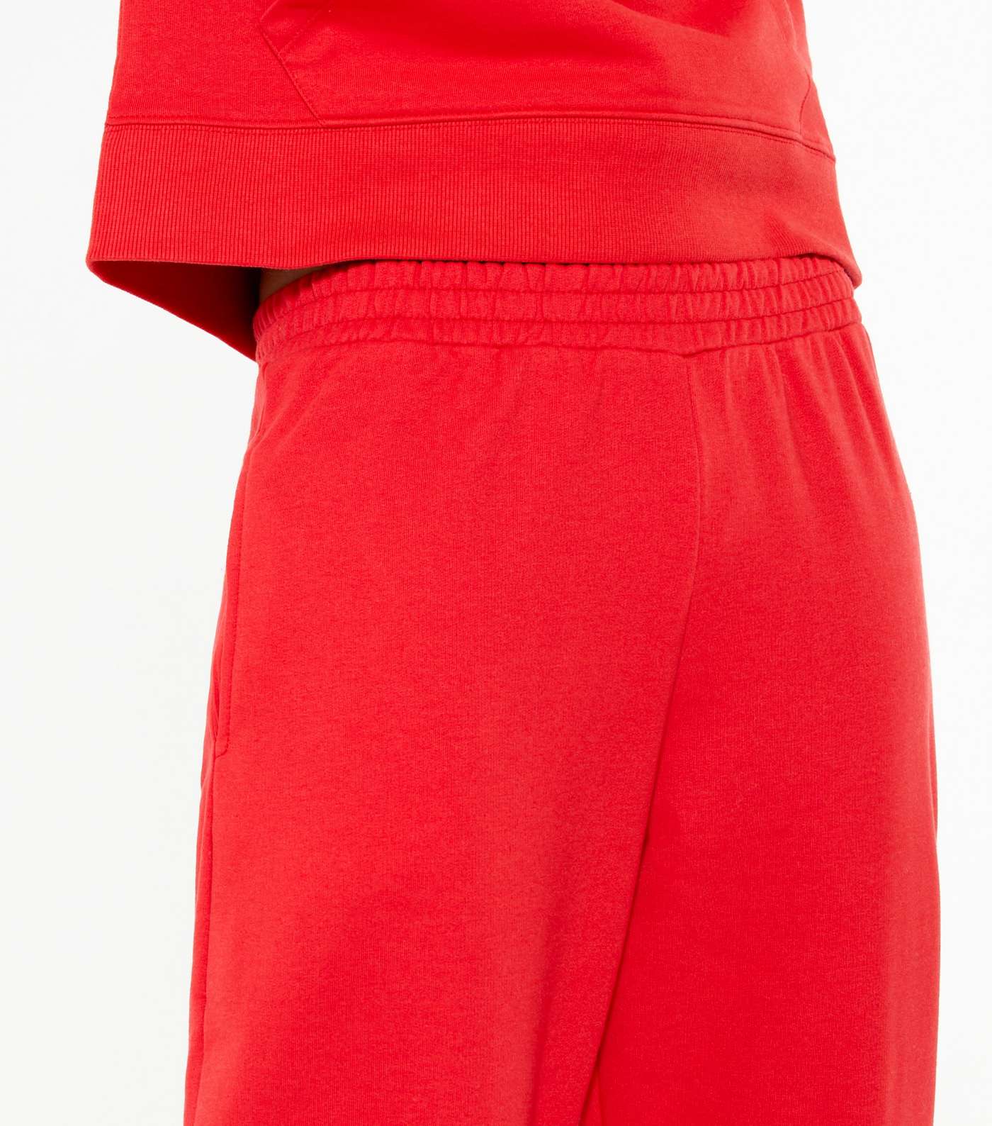 Red Elasticated Waist Cuffed Joggers Image 4