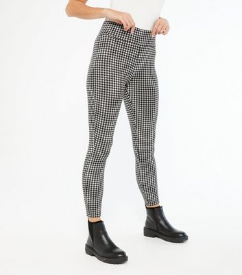 Black Dogtooth High Waist Leggings 