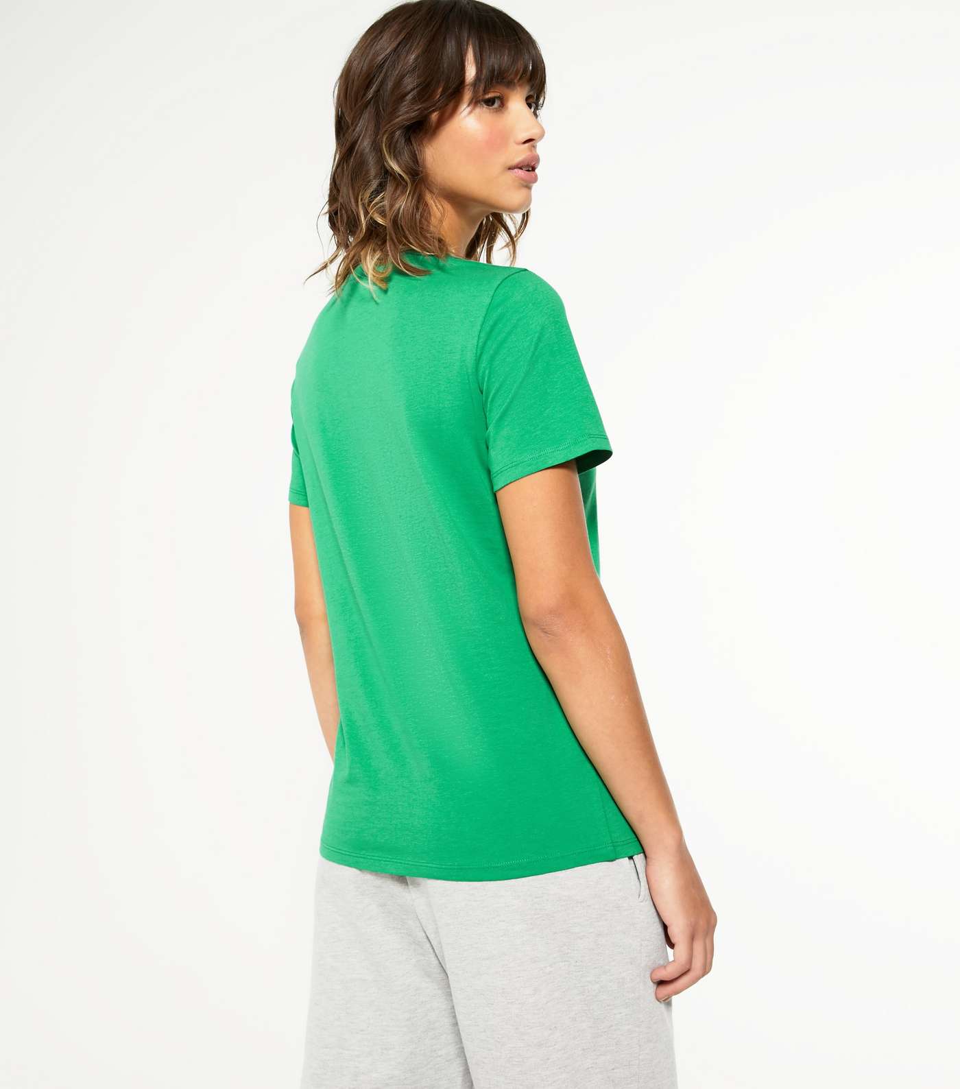 Green Basic Cotton T-Shirt Image 3