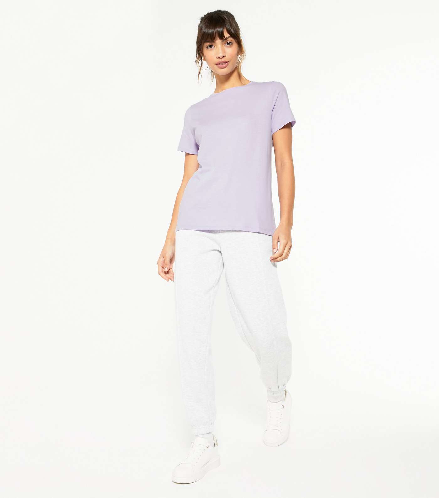 Lilac Basic Cotton T-Shirt Image 2