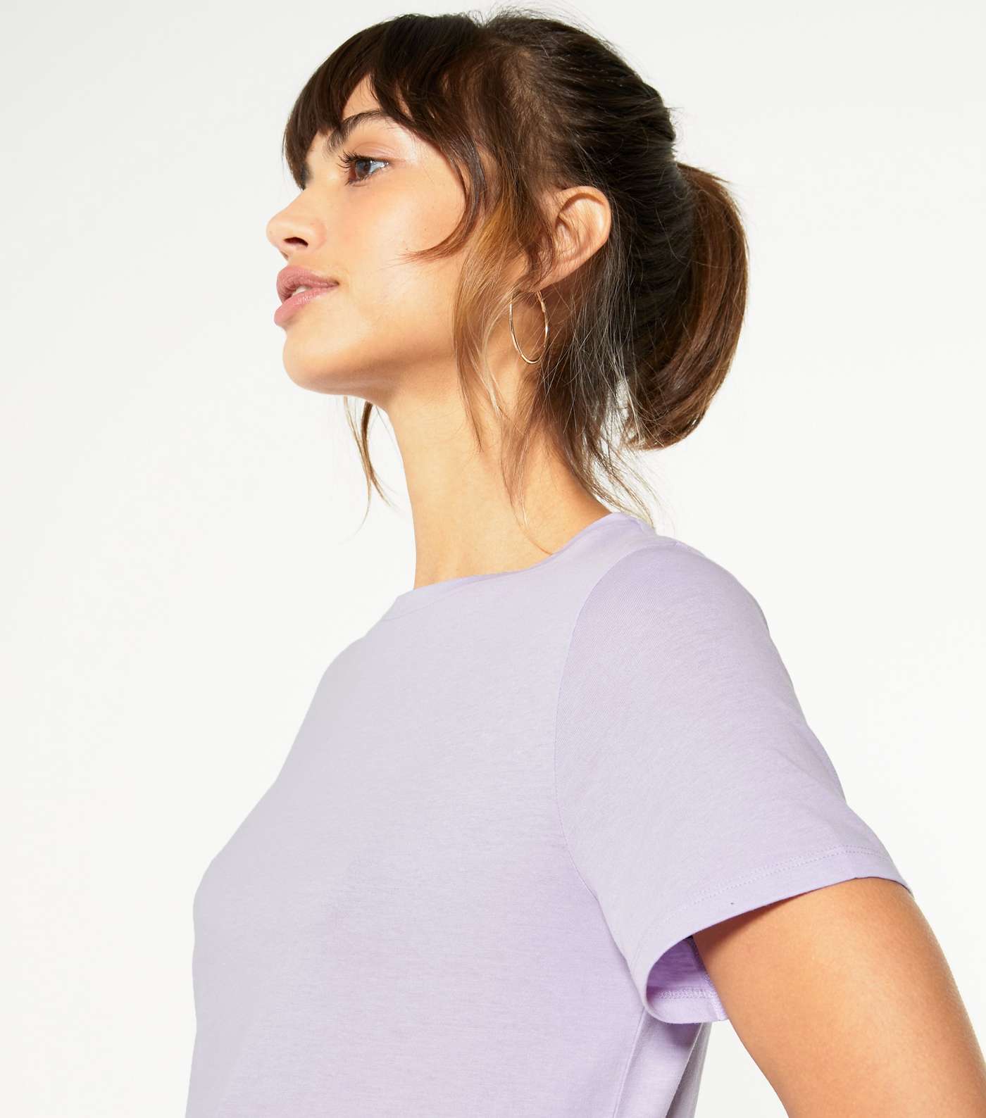 Lilac Basic Cotton T-Shirt Image 4
