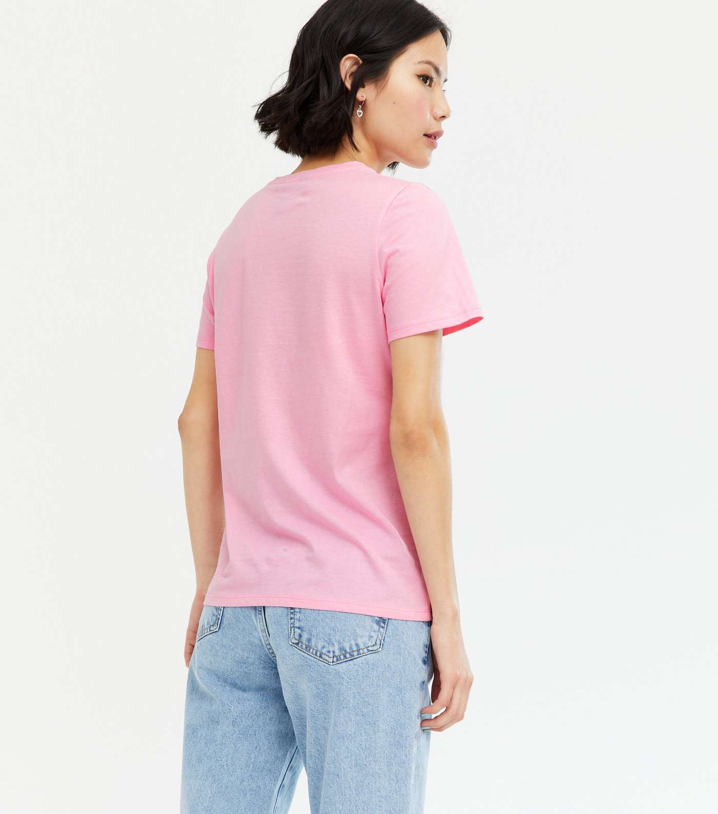 Mid Pink Basic Cotton T-Shirt Image 4