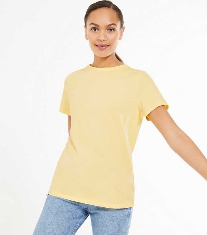 Pale Yellow Basic Cotton T-Shirt | New Look