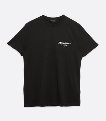 Image of Black Logo New Jersey T-Shirt New Look